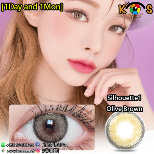 [1Day and 1Month]LensVery Silhouette1 Olive Brown 실루엣 원데이 올리브 브라운
